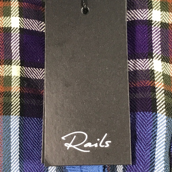 Rails Plaid Long Sleeve Button Up Shirt, Women's Size S - Hunter Sapphire Indigo - Picture 3 of 12